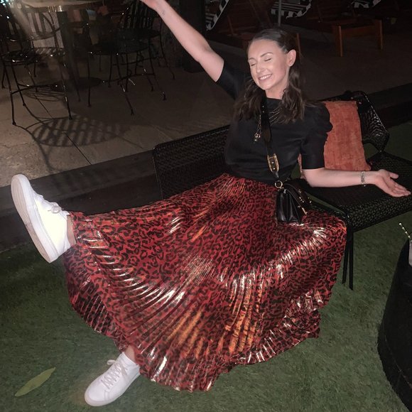 Alice Olivia Midi Skirt (Katz) Size Red/Black